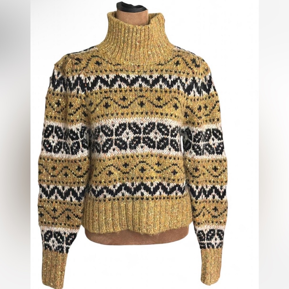 Zara embellished Cozy Knit Turtleneck Sweater size small